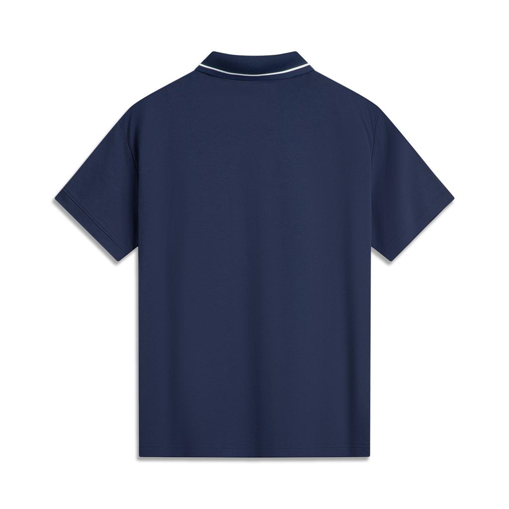 Li Ning Casual Comfortable Versatile Short Sleeve Polo Shirt Men tops Deep-Navy APLV063-8