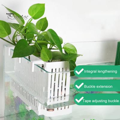 Supporto per piante da acquario con ganci, supporto per piante da acquario, contenitore per fioriere, cestino idroponico per la coltivazione di piante acquatiche