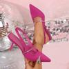 Fashion Ladies Shoes 2025 New Fashion Closed Toe Women's Sandals Classics Pointed Toe Thin High Heels Slip On Versatile Dress Sandals