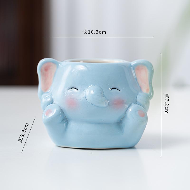 Cartoon Multifunction Ceramic Succulent Planter Cute Animal Cactus Potted Plant Gardening Creative Flower Pot Garden Decoration