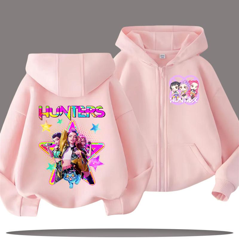 Hoodies Sweatshirts Mädchen Kinder Reißverschluss-Sweatshirt Cartoon-Druck Mode-Hoodie Kinderbekleidung Kleines Mädchen Sweatshirt Top