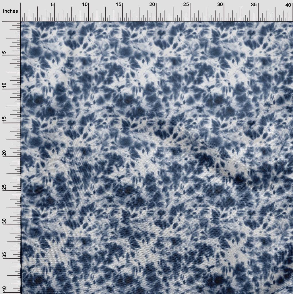 oneOone Cotton Flex Dunkelmarineblauer Stoff Batikstoff zum Nähen Bedruckter Bastelstoff Meterware 40 Zoll