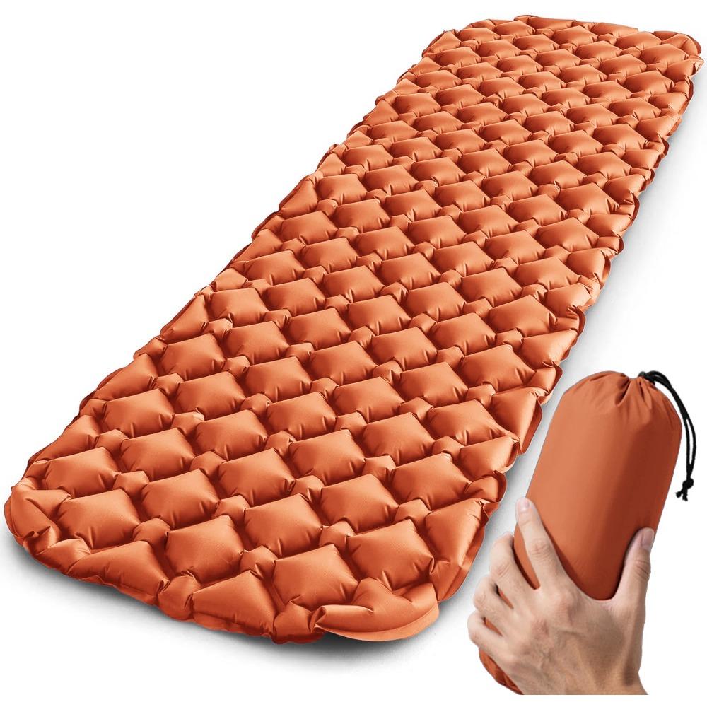 Outdoor Sleeping Pad Camping Inflatable Mattress Ultralight Air Cushion Travel Mat Folding Bed No Headrest For Travel Hiking