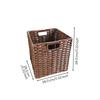 Handwoven Water Hyacinth Storage Basket, Wicker Organizer, MultiPurpose Bin 28*28*28cm Brown