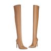 Fashion 2024 ElasticBlack Matte Over Knee Boots Racing Party Trendy Sexy Steel Pipe Dance Long Boots High-heel 8.5cm/10cm/12cm Size 46