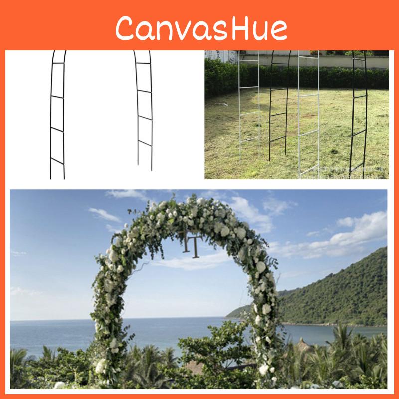 Simple Style Arch Trellis For Climbing Plants Foldable Metal Frame Black/white