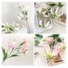 Artifical Lily Flowers with 3 Heads Full Blooms And 2 Buds Long Stem Fake Lily Bouquet for Indoor Home Table Office Wedding Decoration