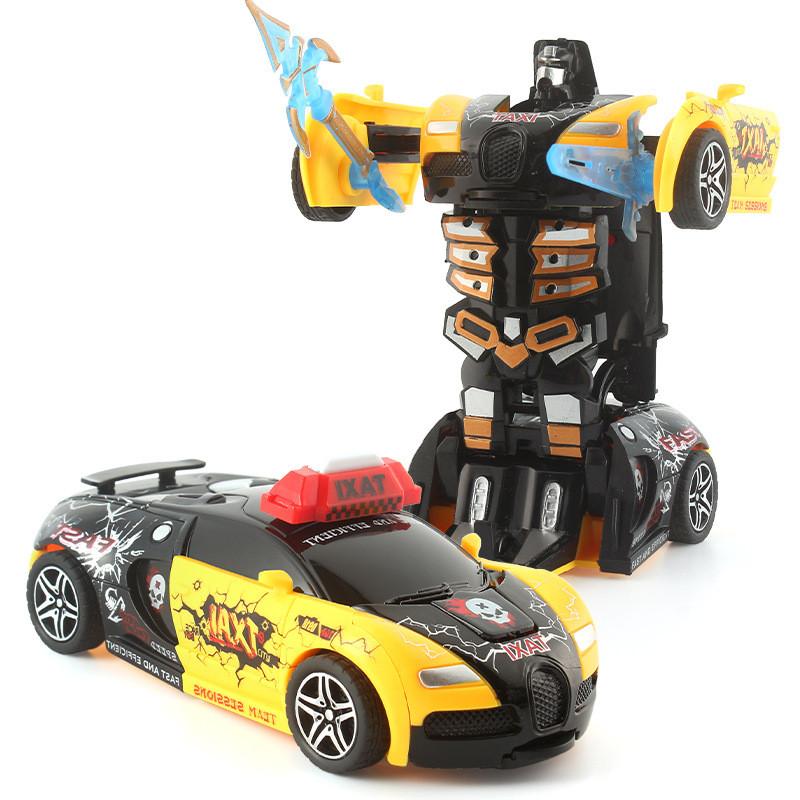 Childrens Inertia Collision Deformation Race Car Toy With Visual Development For Boys жёлтый