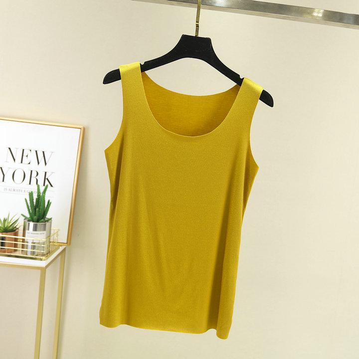 

Женская бесшовная майка из модала - Весенне-летняя безрукавная базовая майка с круглым вырезом и универсальная верхняя одежда XXL жёлтый