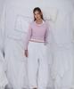 ROSEFRANTZ Eyelet Henley-Neck Long Sleeve [Pink]