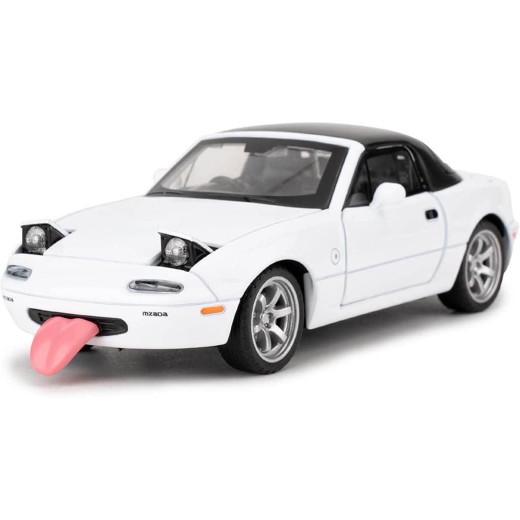 1/32 Mazda MX-5 Alloy Model Car Toy with Pullback,Removable Top,Blinking Lights with Sound and Bright Lights, Collectible Grade Gift for Kids (Red)
