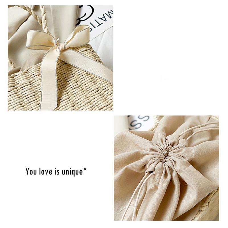 Women Summer Straw Woven Tote Small Clutch Bags Retro Ladies Beach Basket Handbags Vacation Travel Shopping Purse