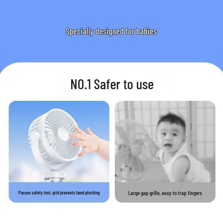 Portable Silent Mini Octopus Fan for Stroller, Dorm, Office, Desktop & Outdoor Use