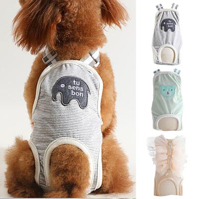 Mutandine sanitarie per pannolini per cani con stampa di orsi di cartone animato dal design morbido e traspirante