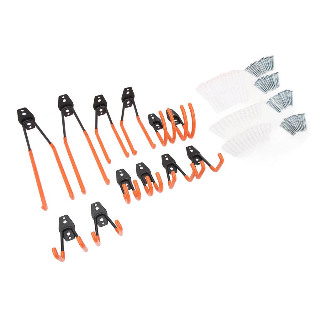 Garage Storage Hooks Orange Yellow Wall Type Metal Heavy Duty Garage Storage Hooks Shovels Brooms
