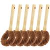 Natural Coconut Brown Pot Brush with Wooden Handle Oil-free Kitchen Supplies Cleaning Wooden Brush Tools Cleaning  Coconut Brush