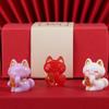 Cute Lucky Cat Figurine Creative Animal Model Miniatures  Home Car Hotel Restaurant