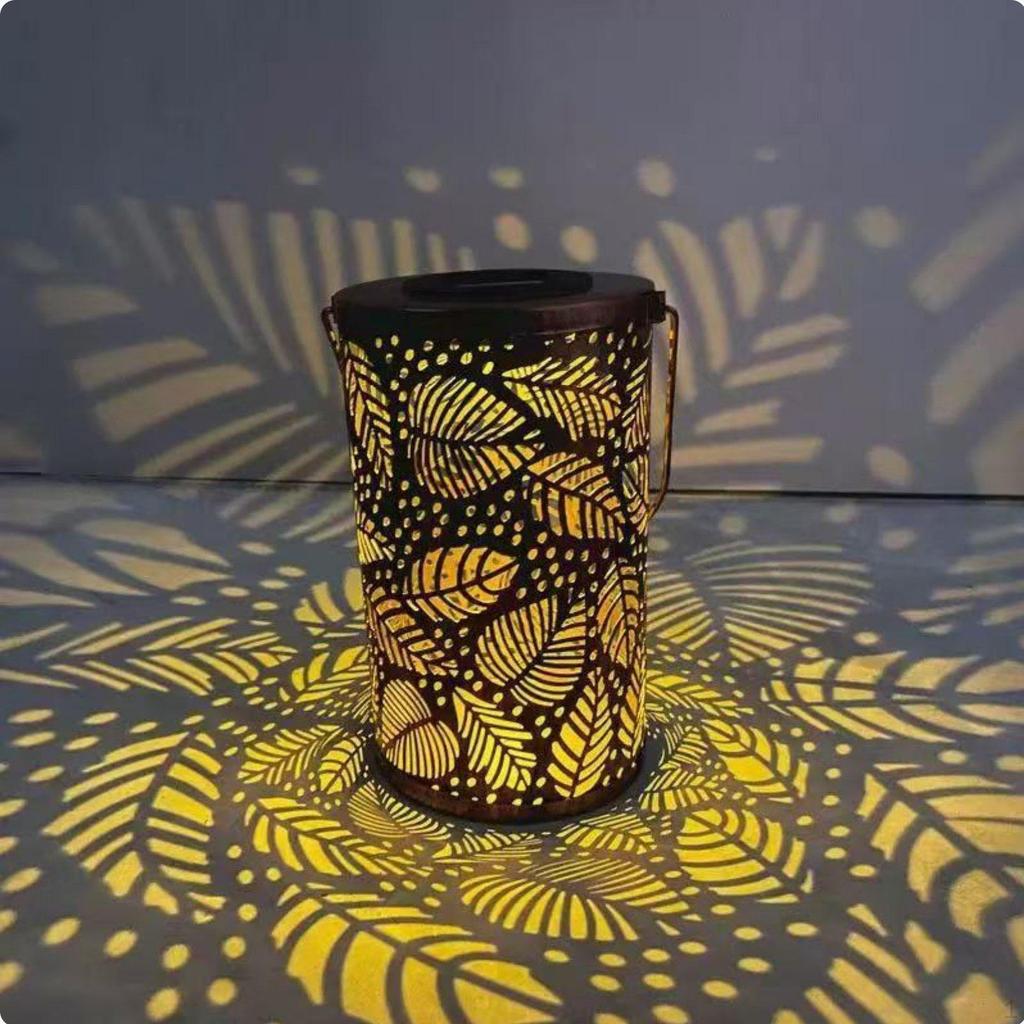 Hollow Metal Solar Lantern Waterproof Wrought Iron Garden for Pathway