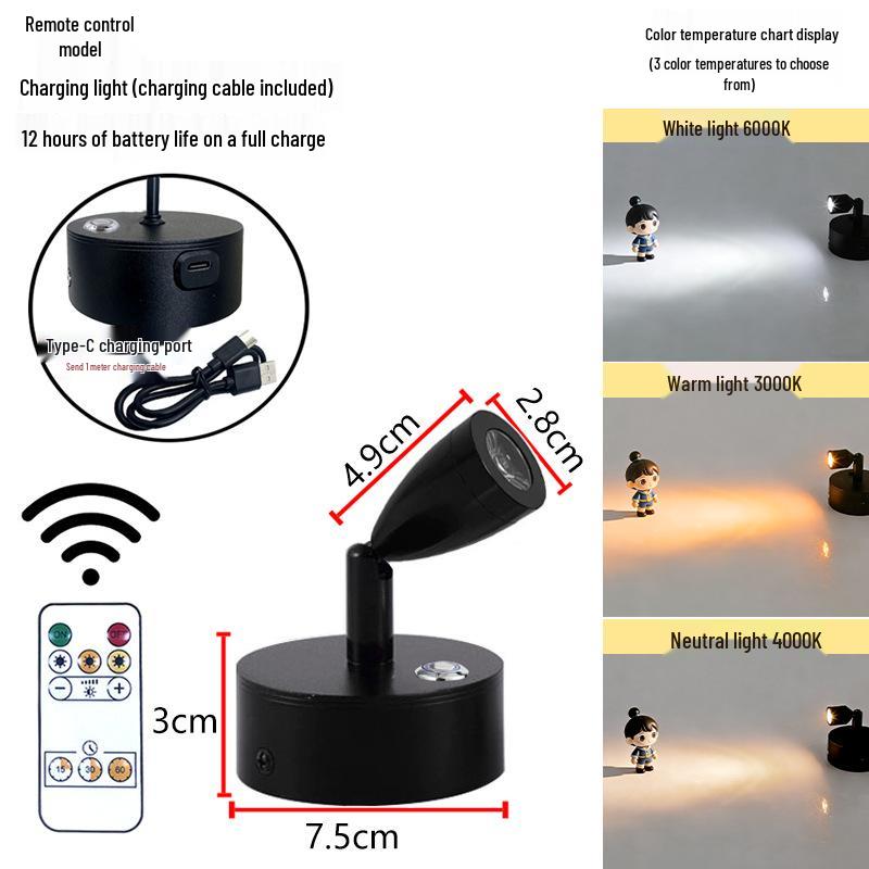 Remote-Controlled Long-Life Charging Spotlights for Jewelry Display Cases