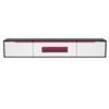 TV Cabinet High Gloss 180 cm, Black White with LED Lighting USB, Modern TV Lowboard with Wall Mounting, Color-Changing Light for Living Room