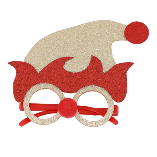 Seasonal Decorative Eyewear for Festivals Christmas Glasses, Glitter Party Glasses Frames, Novelty Elf Snowman Santa Claus Holiday Favors Children