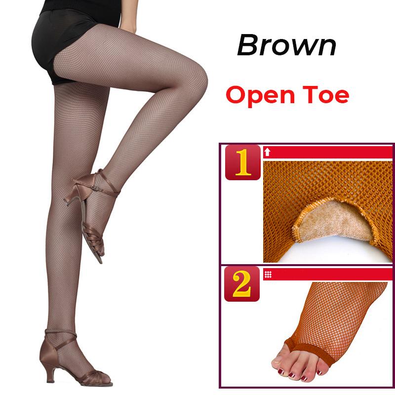 YIRAN sexy lingerie Dames Kind Zacht Net Latijnse Dans Visnet Panty Dicht en Open Teen Voor Ballroom En Salsa Dansen Basis Nylon Panty Kids 100-130cm