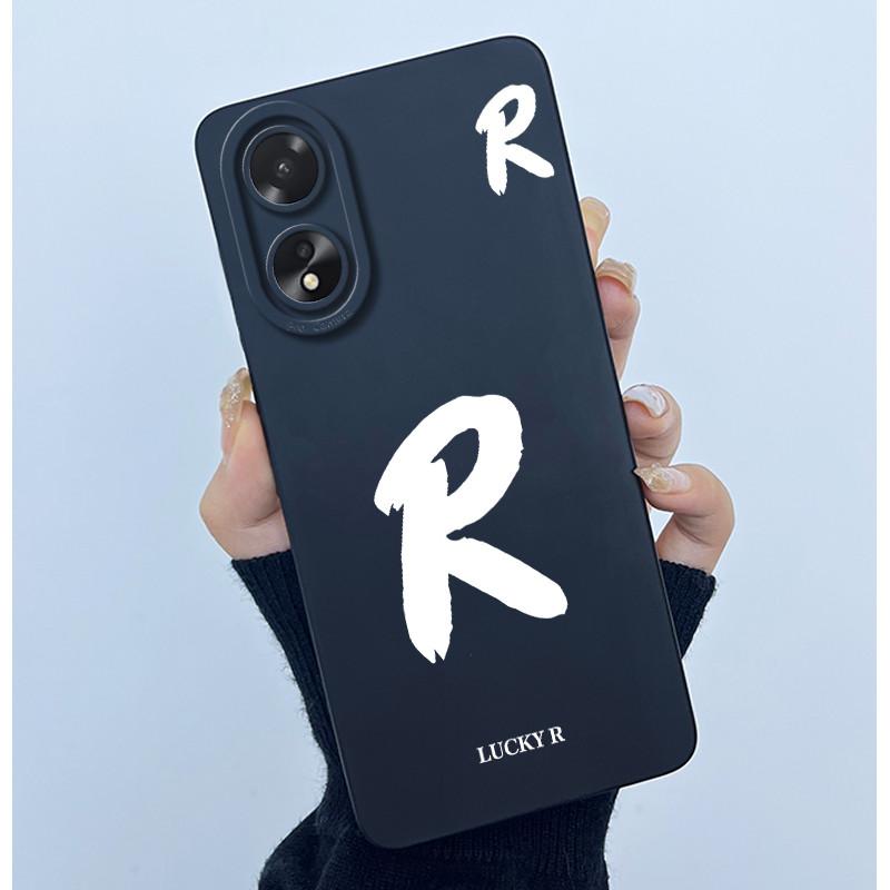 Case For Oppo A18 A38 A58 A78 4G Cover Camera Protection Cute Letter Liquid Silicone Soft Back Covers For Oppo A 38 A 18 Housing