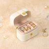 Elegant PU Leather Case Jewelry Organizer Secure Rings and Earrings Storage Container with Soft Velvets Interior
