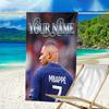 1pc M-Mbappe Beach Towel with Custom Name, Beach and Seaside Swimming Pool Equipment, Fashion Pattern, Rectangular, Travel Essential