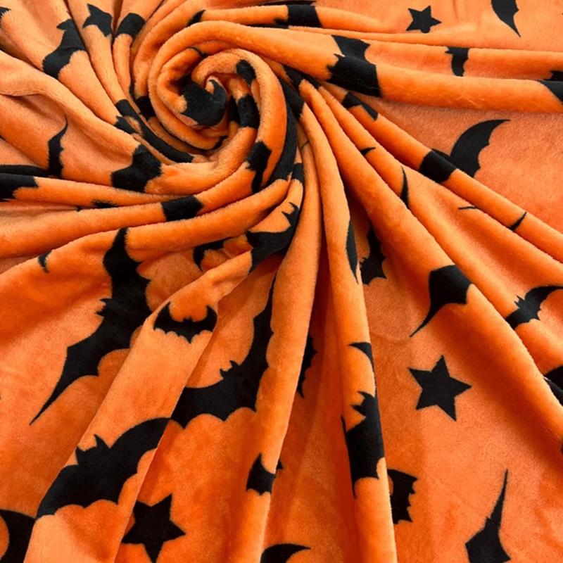 Schwarze Fledermäuse Bedruckte Flanelldecke 1 Stück, Leichte Vier-Jahreszeiten-Decke für Sofa, Büro, Bett, Camping, Reisen, Geschenkfertig