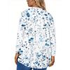 Women's Fashion Large Size Round Neck Long Sleeve Casual Print Loose Pullover Top