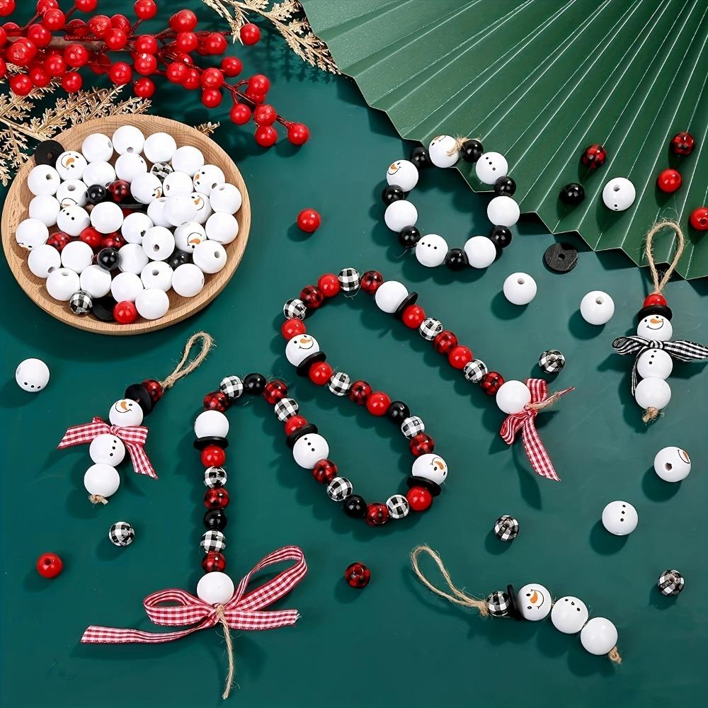 Beads Wooden Diy Christmas Charm Bracelet Making Kit Diy Crafts Beads Jewelry Making Set Christmas Decoration For Girls Women