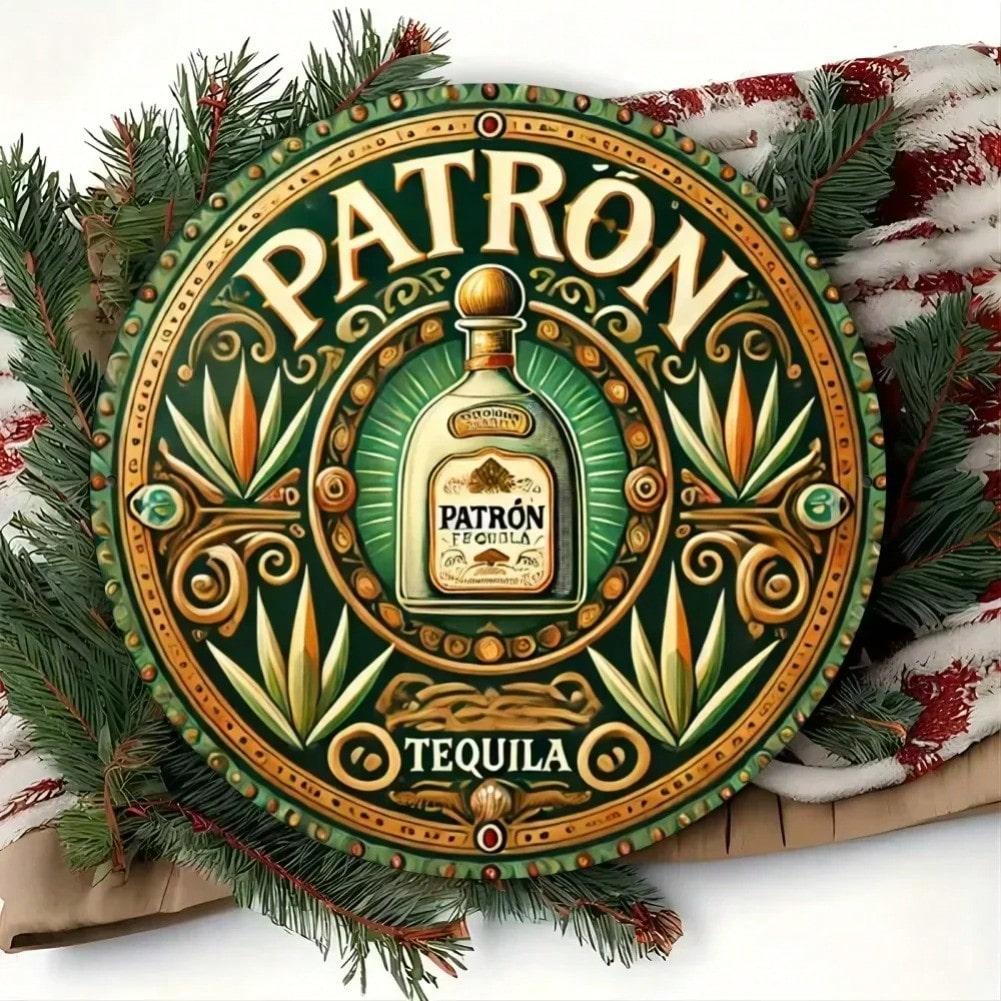 Vintage Tequila Metallwandkunst Kreisförmiges Aluminiumschild HD-Druck Langlebig