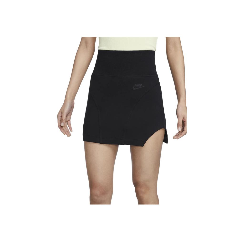 Nike Tech Fleece Comfort Stretch Knit High-Waist Casual Skirt Women bottoms Black FQ1853-010