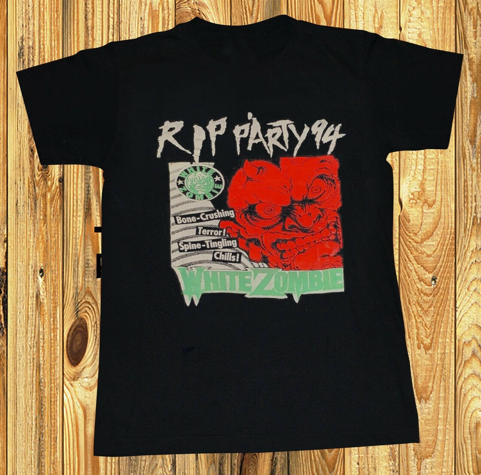 Rare VTG White Zombie Party 94 Reprint Black Unisex Cotton T-Shirt S-2XL Unisex T-Shirt XL