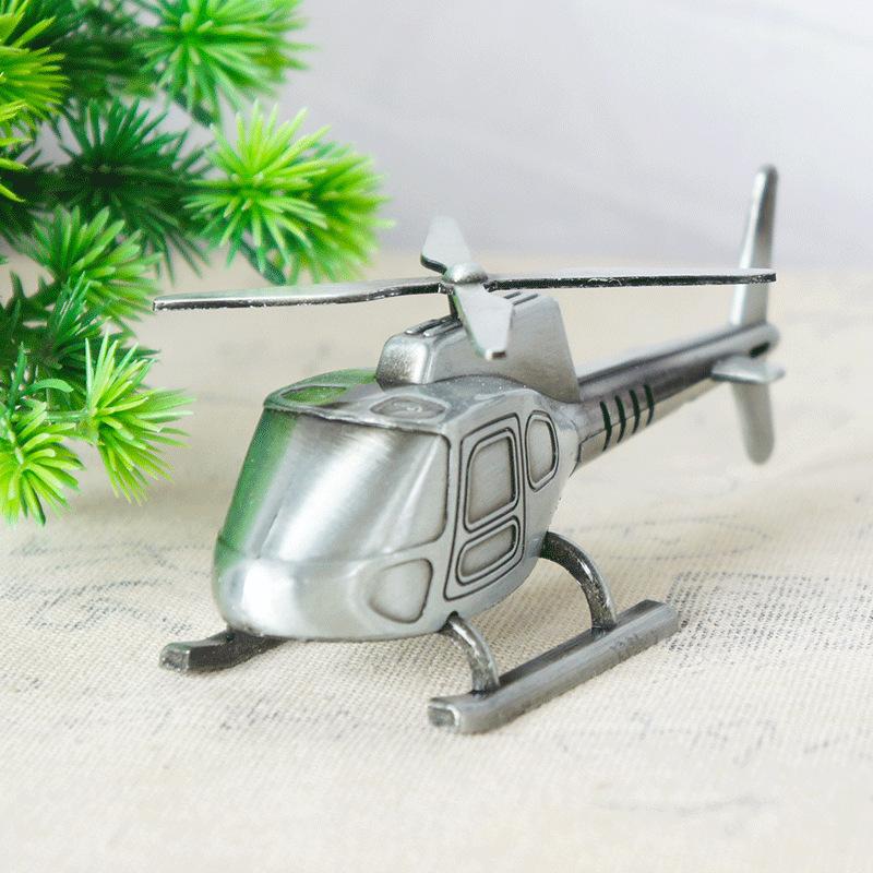 6 Colors Creative Helicopter Model Toys Metal Crafts Zinc Alloy Airplane Kids Toys Decorations Ornaments for Boys Children Gifts
