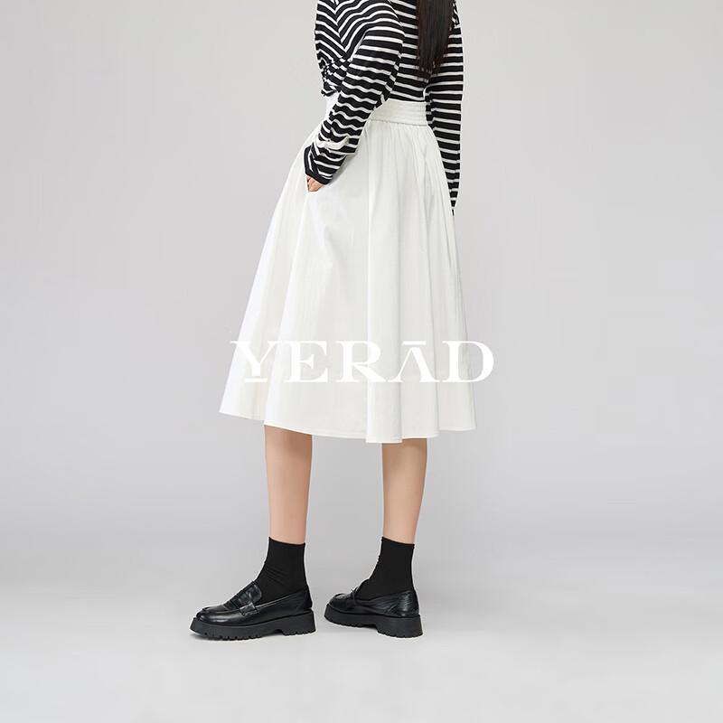 Yalida Women s High-Waist Pleated A-Line Midi Skirt M