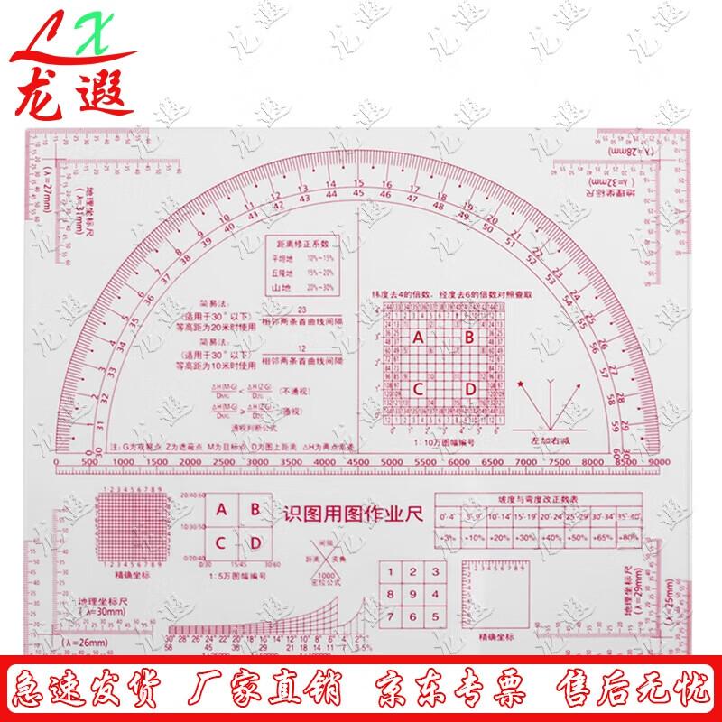 Military Geographic Coordinate Map Reading Ruler