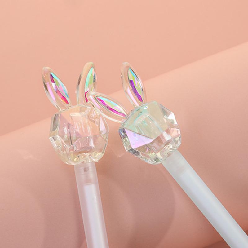 1 Piece Stationery Cute Crystal Rabbit Gel Pen School Office Kawaii Supplies Creative Gift Pens