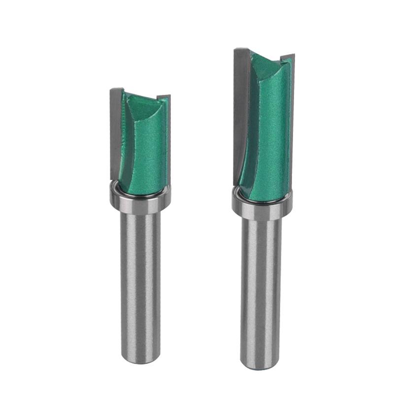 8MM Shank Cove 12MM 14MM Green Pattern Bit Router Bit Face Mill Carbide Cutter Woodworking Milling Cutters for Wood Bit End Mill
