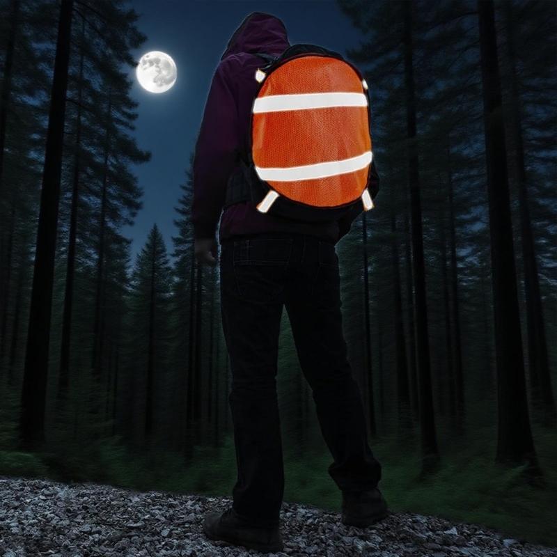 High Visibility Reflective Safety Covers For Outdoor Backpacks Bicycles Secure Hook And Loop Fastener