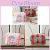 Polyester Cute Plaid Makeup Bag With Bow For Travel And Dorm Use