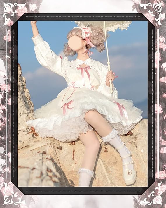JIURUN Lolita Gothic Lolita Plus Mori Sweet Gothic Ladylike Size One-Piece Costume, Cosplay, Anime, Size, Girl, Lolita, Dress, Cross-Dressing, Maid,