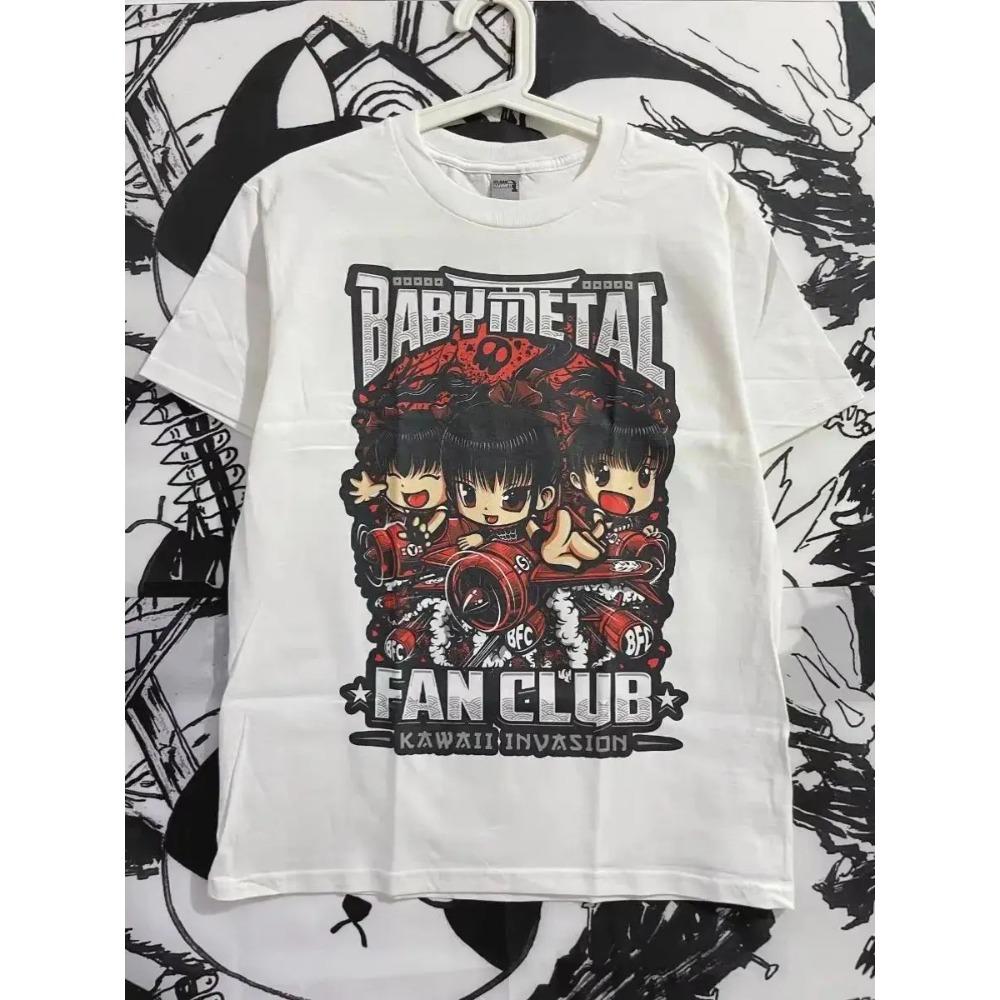 

BABYMETAL Fan Club Kawaii Invasion Chibi Members T-Shirt, Unisex Kawaii Metal Fan Streetwear Tee, 100% Cotton Casual Short Sleeve Top 4XL
