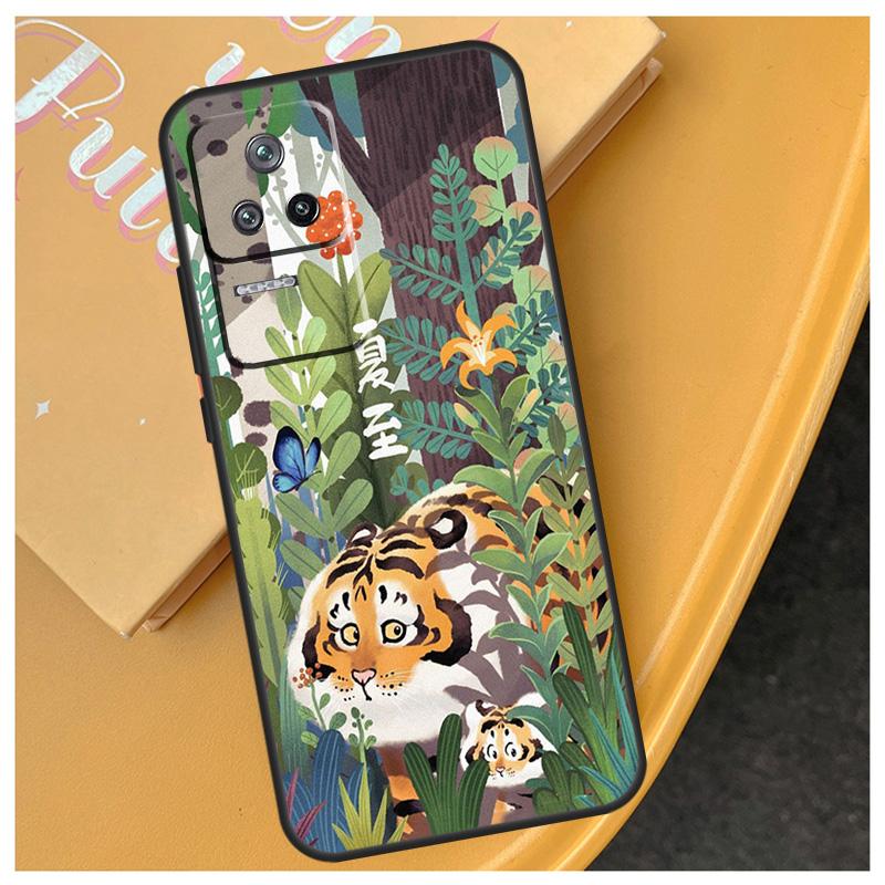 Cartoon Fat Tiger Funda For Xiaomi 17 Pro Max 15 14 Ultra 13T 14T 15T POCO X7 Pro X5 X6 F6 F5 F7 F8 Ultra Case