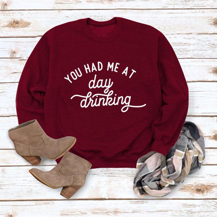 European & American Style Loose Fit Long Sleeve Printed Round Neck Hoodie