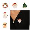 Bell Christmas Brooch Snow Man Dripping Oil Lapel Pin Personality Santa Claus Enamel Pins  Women