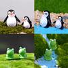 Charming Penguin Father And Son Miniature Decoration With Cute Blue Eyes Frog