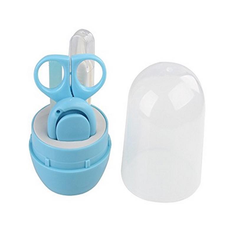 

Ножницы для ногтей для новорожденных, детский инструмент для ухода за ногтями, безопасный для детей, портативный триммер, пинцет с коробкой, детский маникюрный набор синий