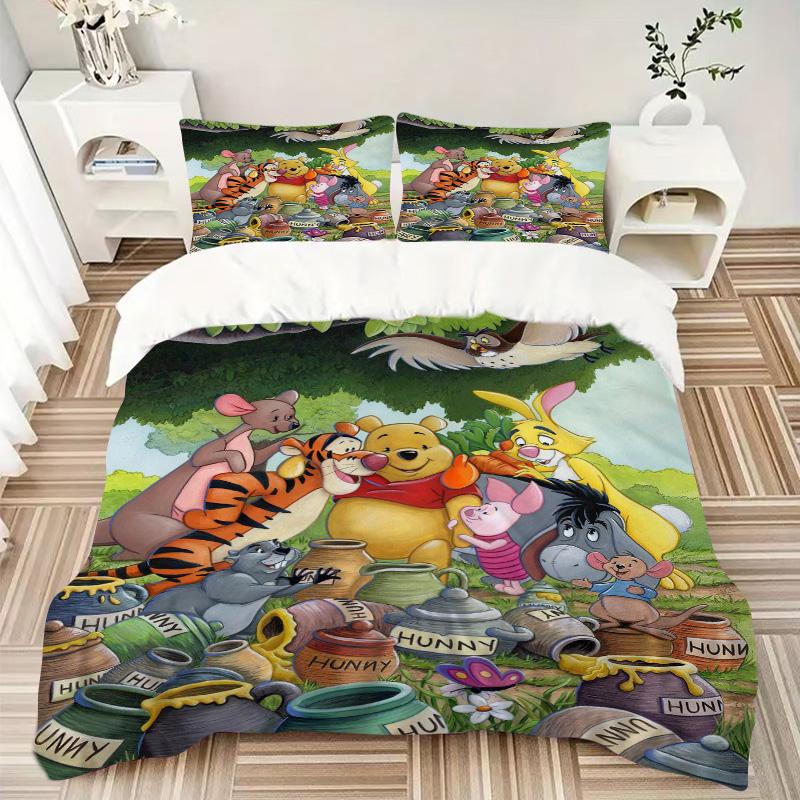 Pooh Friends Acre Wood Print 3Pcs Bedding Setduvet Cover With 2 Bedropillowcase Home Birthday Gift